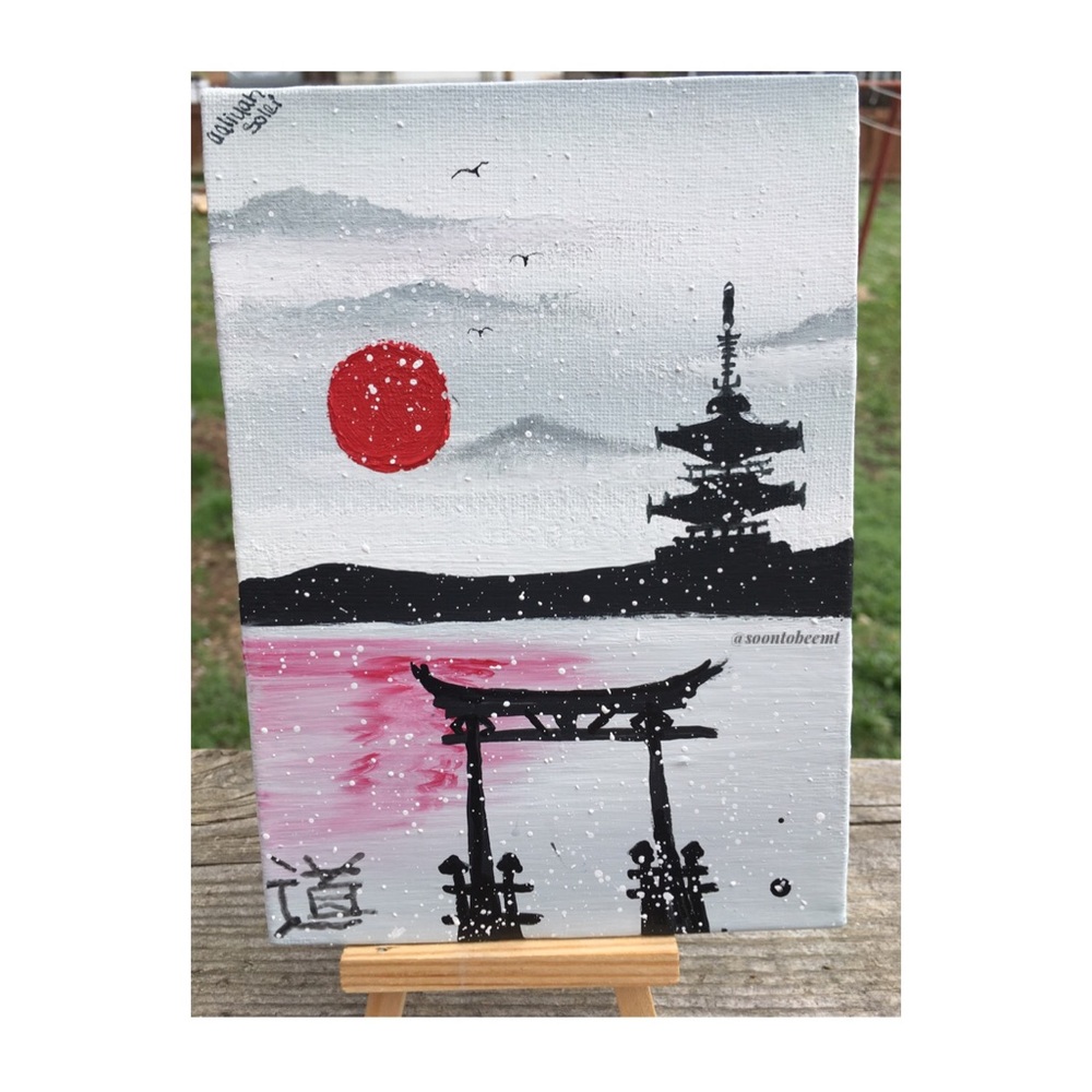 5x7 Acrylic Painting By Me- Bold Passion⛩